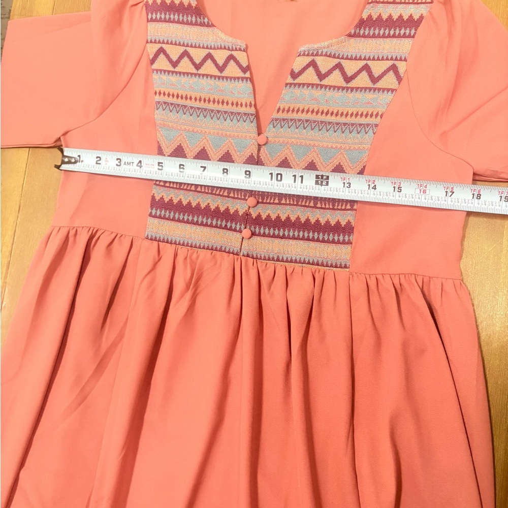 Umgee Coral Midi Dress with Multicolor Pattern - Picture 10 of 12